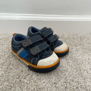 See Kai Run Navy and Orange Kids Sneakers